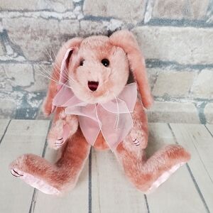 2/$25  Plush Bunny Peachy Rose 6.5" H
